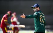 25 May 2025; Andrew Balbirnie of Ireland during match three of the One Day International Series between Ireland and the West Indies at Castle Avenue Cricket Ground in Dublin. Photo by Seb Daly/Sportsfile