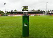 24 May 2025; A view of the FAI Junior Cup before the FAI Junior Cup final match between Fairview Rangers and North End United at Turner's Cross in Cork. Photo by Tom Beary/Sportsfile