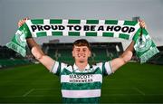 27 May 2025; Shamrock Rovers new signing John McGovern poses for a portrait during his unveiling at Tallaght Stadium in Dublin. Photo by Stephen McCarthy/Sportsfile