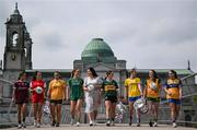 27 May 2025; At the launch of the 2025 TG4 All-Ireland Ladies Football Championships in Athlone, Westmeath, are, from left, Kate Geraghty of Galway, Áine Breen of Louth, Bronagh Devlin of Antrim, Aoibhín Cleary of Meath, Máire Ní Bhraonáin of TG4, Cáit Lynch of Kerry, Ellen Irwin of Roscommon, Roisin Rodgers of Donegal and Ailish Considine of Clare. The 2025 TG4 All-Ireland Championships were launched at Croke Park today, after a number of top inter-county stars travelled to Athlone in Westmeath to mark the beginning of the TG4 All-Ireland series. The 2025 TG4 All-Ireland Junior, Intermediate and Senior Finals will be played at Croke Park on Sunday, August 3, 2025. #ProperFan. Photo by Brendan Moran/Sportsfile