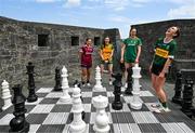 27 May 2025; At the launch of the 2025 TG4 All-Ireland Ladies Football Championships are senior players, from left, Kate Geraghty of Galway, Roisin Rodgers of Donegal, Aoibhín Cleary of Meath and Cáit Lynch of Kerry. The 2025 TG4 All-Ireland Championships were launched at Croke Park today, after a number of top inter-county stars travelled to Athlone in Westmeath to mark the beginning of the TG4 All-Ireland series. The 2025 TG4 All-Ireland Junior, Intermediate and Senior Finals will be played at Croke Park on Sunday, August 3, 2025. #ProperFan. Photo by Brendan Moran/Sportsfile