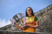 27 May 2025; At the launch of the 2025 TG4 All-Ireland Ladies Football Championships is Roisin Rodgers of Donegal with the Brendan Martin cup. The 2025 TG4 All-Ireland Championships were launched at Croke Park today, after a number of top inter-county stars travelled to Athlone in Westmeath to mark the beginning of the TG4 All-Ireland series. The 2025 TG4 All-Ireland Junior, Intermediate and Senior Finals will be played at Croke Park on Sunday, August 3, 2025. #ProperFan. Photo by Brendan Moran/Sportsfile