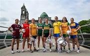 27 May 2025; At the launch of the 2025 TG4 All-Ireland Ladies Football Championships in Athlone, Westmeath, are, from left, Kate Geraghty of Galway, Áine Breen of Louth, Bronagh Devlin of Antrim, Aoibhín Cleary of Meath, Cáit Lynch of Kerry, Ellen Irwin of Roscommon, Roisin Rodgers of Donegal and Ailish Considine of Clare. The 2025 TG4 All-Ireland Championships were launched at Croke Park today, after a number of top inter-county stars travelled to Athlone in Westmeath to mark the beginning of the TG4 All-Ireland series. The 2025 TG4 All-Ireland Junior, Intermediate and Senior Finals will be played at Croke Park on Sunday, August 3, 2025. #ProperFan. Photo by Brendan Moran/Sportsfile