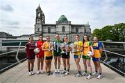 27 May 2025; At the launch of the 2025 TG4 All-Ireland Ladies Football Championships in Athlone, Westmeath, are, from left, Kate Geraghty of Galway, Áine Breen of Louth, Bronagh Devlin of Antrim, Aoibhín Cleary of Meath, Cáit Lynch of Kerry, Ellen Irwin of Roscommon, Roisin Rodgers of Donegal and Ailish Considine of Clare. The 2025 TG4 All-Ireland Championships were launched at Croke Park today, after a number of top inter-county stars travelled to Athlone in Westmeath to mark the beginning of the TG4 All-Ireland series. The 2025 TG4 All-Ireland Junior, Intermediate and Senior Finals will be played at Croke Park on Sunday, August 3, 2025. #ProperFan. Photo by Brendan Moran/Sportsfile