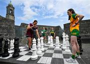 27 May 2025; At the launch of the 2025 TG4 All-Ireland Ladies Football Championships are senior players, from left, Kate Geraghty of Galway, Aoibhín Cleary of Meath, Cáit Lynch of Kerry and Roisin Rodgers of Donegal. The 2025 TG4 All-Ireland Championships were launched at Croke Park today, after a number of top inter-county stars travelled to Athlone in Westmeath to mark the beginning of the TG4 All-Ireland series. The 2025 TG4 All-Ireland Junior, Intermediate and Senior Finals will be played at Croke Park on Sunday, August 3, 2025. #ProperFan. Photo by Brendan Moran/Sportsfile
