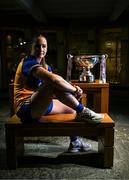 27 May 2025; At the launch of the 2025 TG4 All-Ireland Ladies Football Championships is Ailish Considine of Clare with the Mary Quinn Memorial cup. The 2025 TG4 All-Ireland Championships were launched at Croke Park today, after a number of top inter-county stars travelled to Athlone in Westmeath to mark the beginning of the TG4 All-Ireland series. The 2025 TG4 All-Ireland Junior, Intermediate and Senior Finals will be played at Croke Park on Sunday, August 3, 2025. #ProperFan. Photo by Brendan Moran/Sportsfile
