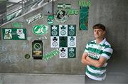 27 May 2025; Shamrock Rovers new signing John McGovern poses for a portrait during his unveiling at Tallaght Stadium in Dublin. Photo by Stephen McCarthy/Sportsfile