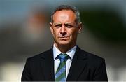 25 May 2025; Match referee Dean Cosker before match three of the One Day International Series between Ireland and the West Indies at Castle Avenue Cricket Ground in Dublin. Photo by Seb Daly/Sportsfile