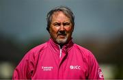 25 May 2025; Umpire Richard Illingworth before match three of the One Day International Series between Ireland and the West Indies at Castle Avenue Cricket Ground in Dublin. Photo by Seb Daly/Sportsfile