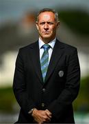 25 May 2025; Match referee Dean Cosker before match three of the One Day International Series between Ireland and the West Indies at Castle Avenue Cricket Ground in Dublin. Photo by Seb Daly/Sportsfile