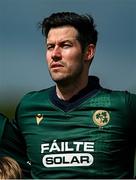 25 May 2025; George Dockrell of Ireland before match three of the One Day International Series between Ireland and the West Indies at Castle Avenue Cricket Ground in Dublin. Photo by Seb Daly/Sportsfile