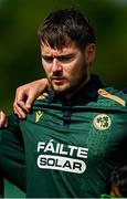 25 May 2025; Josh Little of Ireland before match three of the One Day International Series between Ireland and the West Indies at Castle Avenue Cricket Ground in Dublin. Photo by Seb Daly/Sportsfile