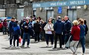 25 May 2025; Supporters wait for the gates to open before the Leinster GAA Hurling Senior Championship Round 5 match between Dublin and Galway at Parnell Park in Dublin. Photo by Ray McManus/Sportsfile