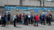 25 May 2025; Supporters wait for the gates to open before the Leinster GAA Hurling Senior Championship Round 5 match between Dublin and Galway at Parnell Park in Dublin. Photo by Ray McManus/Sportsfile
