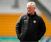 25 May 2025; Offaly manager Johnny Kelly before the Leinster GAA Hurling Senior Championship Round 5 match between Offaly and Antrim at Glenisk O’Connor Park in Tullamore, Offaly. Photo by Michael P Ryan/Sportsfile