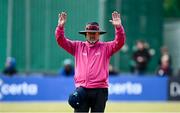 25 May 2025; Umpire Richard Illingworth during match three of the One Day International Series between Ireland and the West Indies at Castle Avenue Cricket Ground in Dublin. Photo by Seb Daly/Sportsfile