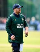 25 May 2025; Ireland captain Paul Stirling during match three of the One Day International Series between Ireland and the West Indies at Castle Avenue Cricket Ground in Dublin. Photo by Seb Daly/Sportsfile