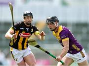 25 May 2025; Mikie Dwyer of Wexford in action against Padraic Moylan of Kilkenny during the Leinster GAA Hurling Senior Championship Round 5 match between Wexford and Kilkenny at Chadwicks Wexford Park in Wexford. Photo by Thomas Flinkow/Sportsfile