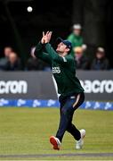 25 May 2025; Barry McCarthy of Ireland takes the wicket of West Indies batter Amir Jangoo during match three of the One Day International Series between Ireland and the West Indies at Castle Avenue Cricket Ground in Dublin. Photo by Seb Daly/Sportsfile