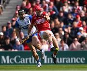 25 May 2025; Alan Connolly of Cork in action against Gavin Fives of Waterford during the Munster GAA Hurling Senior Championship Round 5 match between Cork and Waterford at SuperValu Páirc Ui Chaoimh in Cork. Photo by Piaras Ó Mídheach/Sportsfile