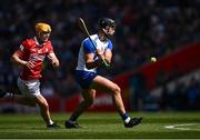 25 May 2025; Mark Fitzgerald of Waterford in action against Shane Barrett of Cork during the Munster GAA Hurling Senior Championship Round 5 match between Cork and Waterford at SuperValu Páirc Ui Chaoimh in Cork. Photo by Piaras Ó Mídheach/Sportsfile