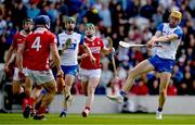 25 May 2025; Sean Walsh of Waterford scores a point during the Munster GAA Hurling Senior Championship Round 5 match between Cork and Waterford at SuperValu Páirc Ui Chaoimh in Cork. Photo by Brendan Moran/Sportsfile