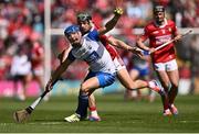 25 May 2025; Paddy Leavey of Waterford in action against Mark Coleman of Cork during the Munster GAA Hurling Senior Championship Round 5 match between Cork and Waterford at SuperValu Páirc Ui Chaoimh in Cork. Photo by Piaras Ó Mídheach/Sportsfile