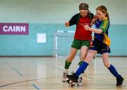 25 May 2025; Action during the Futsal U13 Girls match between Erne-Valley, Cavan, and Mucklagh-Rahan-the-Island, Offaly, on day two of the Cairn Community Games Multi-Sports Finals 2025 at Gormanston Park in Meath. Photo by Shauna Clinton/Sportsfile