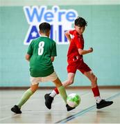 25 May 2025; Action during the Futsal U13 Boys match between St-Fechins, Sligo, and Milltown-Listry, Kerry, on day two of the Cairn Community Games Multi-Sports Finals 2025 at Gormanston Park in Meath. Photo by Shauna Clinton/Sportsfile