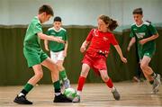 25 May 2025; Action during the Futsal U13 Boys match between St-Fechins, Sligo, and Milltown-Listry, Kerry, on day two of the Cairn Community Games Multi-Sports Finals 2025 at Gormanston Park in Meath. Photo by Shauna Clinton/Sportsfile