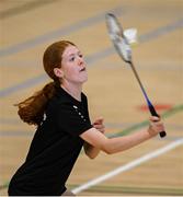 25 May 2025; Aifric O'Brien of Calry during the Badminton Girls match between Calry, Sligo, and Listowel, Kerry, on day two of the Cairn Community Games Multi-Sports Finals 2025 at Gormanston Park in Meath. Photo by Shauna Clinton/Sportsfile