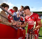 25 May 2025; Brian Hayes of Cork signs autographs after his side's victory in the Munster GAA Hurling Senior Championship Round 5 match between Cork and Waterford at SuperValu Páirc Ui Chaoimh in Cork. Photo by Brendan Moran/Sportsfile