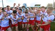 25 May 2025; The Tyrone players celebrate after the Electric Ireland Ulster GAA Football Minor Championship final match between Cavan and Tyrone at Brewster Park in Enniskillen, Fermanagh. Photo by Oliver McVeigh/Sportsfile