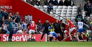25 May 2025; Waterford manager Peter Queally, left, reacts during the Munster GAA Hurling Senior Championship Round 5 match between Cork and Waterford at SuperValu Páirc Ui Chaoimh in Cork. Photo by Brendan Moran/Sportsfile