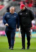 25 May 2025; Cork manager Pat Ryan, left, and coach Donal O'Rourke before the Munster GAA Hurling Senior Championship Round 5 match between Cork and Waterford at SuperValu Páirc Ui Chaoimh in Cork. Photo by Brendan Moran/Sportsfile