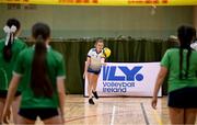 25 May 2025; Action during the Volleyball Girls match between Cuchulainns, Cavan, and Kilteely-Dromkeen-Pallasgreen, Limerick, on day two of the Cairn Community Games Multi-Sports Finals 2025 at Gormanston Park in Meath. Photo by Shauna Clinton/Sportsfile