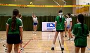 25 May 2025; Action during the Volleyball Girls match between Cuchulainns, Cavan, and Kilteely-Dromkeen-Pallasgreen, Limerick, on day two of the Cairn Community Games Multi-Sports Finals 2025 at Gormanston Park in Meath. Photo by Shauna Clinton/Sportsfile