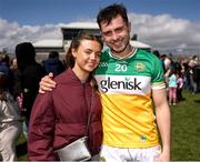 25 May 2025; Jack Clancy of Offaly with his girlfriend Lauren Kelly after the Leinster GAA Hurling Senior Championship Round 5 match between Offaly and Antrim at Glenisk O’Connor Park in Tullamore, Offaly. Photo by Michael P Ryan/Sportsfile