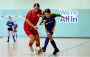 25 May 2025; Action during the Futsal U13 Girls match between St-Fechins, Sligo, and Erne-Valley, Cavan, on day two of the Cairn Community Games Multi-Sports Finals 2025 at Gormanston Park in Meath. Photo by Shauna Clinton/Sportsfile