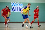 25 May 2025; Action during the Futsal U13 Girls match between St-Fechins, Sligo, and Ennis-St-Johns, Clare, on day two of the Cairn Community Games Multi-Sports Finals 2025 at Gormanston Park in Meath. Photo by Shauna Clinton/Sportsfile