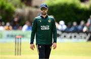 25 May 2025; Andrew Balbirnie of Ireland during match three of the One Day International Series between Ireland and the West Indies at Castle Avenue Cricket Ground in Dublin. Photo by Seb Daly/Sportsfile