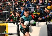 24 May 2025; Donegal goalkeeper Gavin Mulreany runs out for the second half of the GAA Football All-Ireland Senior Championship Round 1 match between Donegal and Tyrone at MacCumhaill Park in Ballybofey, Donegal. Photo by Ramsey Cardy/Sportsfile