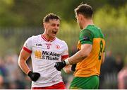 24 May 2025; Michael McKernan of Tyrone and Hugh McFadden of Donegal during the GAA Football All-Ireland Senior Championship Round 1 match between Donegal and Tyrone at MacCumhaill Park in Ballybofey, Donegal. Photo by Ramsey Cardy/Sportsfile