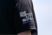25 May 2025; A badge is seen on a referees jersey during the Leinster GAA Hurling Senior Championship Round 5 match between Dublin and Galway at Parnell Park in Dublin. Photo by Tyler Miller/Sportsfile