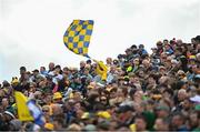 25 May 2025; A Clare supporter during the Munster GAA Hurling Senior Championship Round 5 match between Limerick and Clare at TUS Gaelic Grounds in Limerick. Photo by Tom Beary/Sportsfile