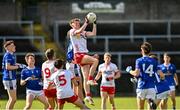 25 May 2025; Darren McAnespie of Tyrone wins possession from a kickout during the Electric Ireland Ulster GAA Football Minor Championship final match between Cavan and Tyrone at Brewster Park in Enniskillen, Fermanagh. Photo by Oliver McVeigh/Sportsfile