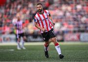 23 May 2025; Robbie Benson of Derry City during the SSE Airtricity Men's Premier Division match between Derry City and Shamrock Rovers at The Ryan McBride Brandywell Stadium in Derry. Photo by Stephen McCarthy/Sportsfile