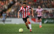 23 May 2025; Michael Duffy of Derry City during the SSE Airtricity Men's Premier Division match between Derry City and Shamrock Rovers at The Ryan McBride Brandywell Stadium in Derry. Photo by Stephen McCarthy/Sportsfile