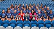 27 May 2025; In attendance at the launch of the 2025 TG4 All-Ireland Ladies Football Championships in Dublin, are Trina Murray, LGFA President, and Deirdre Ní Choistín, Director General TG4, centre, with senior, intermediate and junior players. The 2025 TG4 All-Ireland Championships commence on Sunday June 1 with fixtures in the Intermediate and Junior grades. The 2025 TG4 All-Ireland Senior, Intermediate and Junior Finals will be played at Croke Park on Sunday August 3. #ProperFan. Photo by David Fitzgerald/Sportsfile