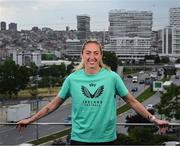 27 May 2025; Republic of Ireland's Megan Connolly poses for a portrait at their team hotel in Istanbul ahead of their UEFA Women's Nations League League B match against Türkiye on Friday. Photo by Stephen McCarthy/Sportsfile